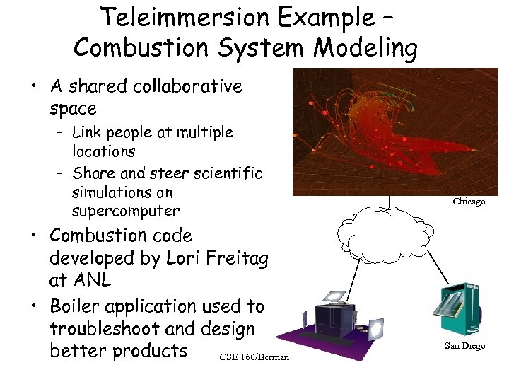 Teleimmersion Example – Combustion System Modeling • A shared collaborative space – Link people