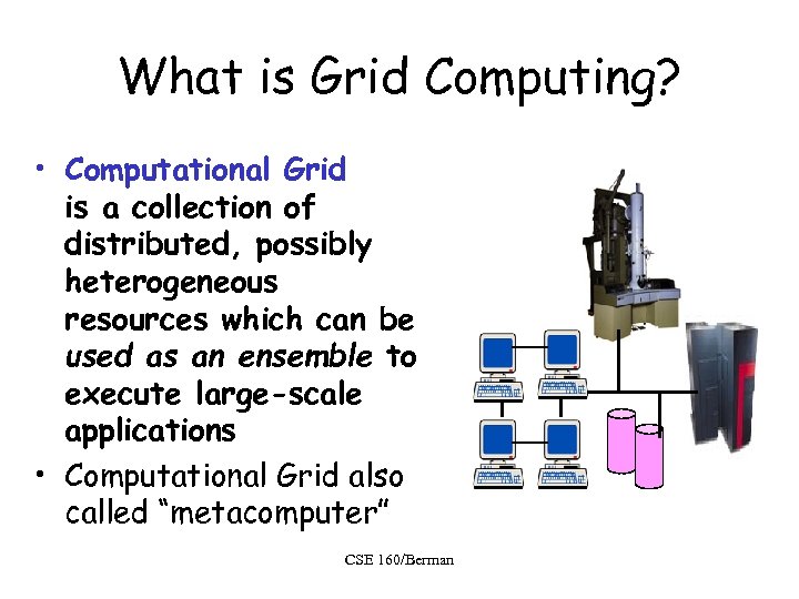 What is Grid Computing? • Computational Grid is a collection of distributed, possibly heterogeneous