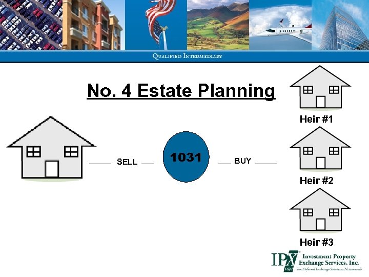 No. 4 Estate Planning Heir #1 SELL 1031 BUY Heir #2 Heir #3 