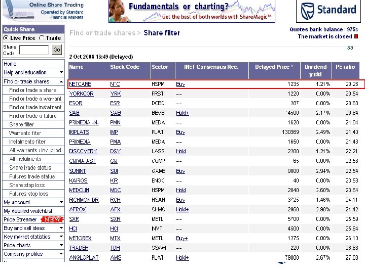 Using the website 53 • The return that you receive from dividends can b