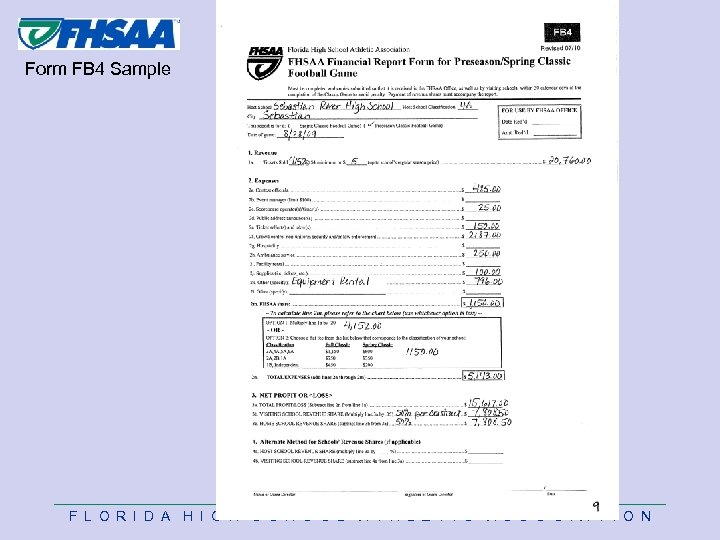 Form FB 4 Sample F L O R I D A H I G