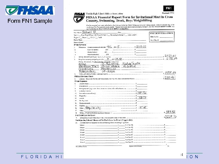 Form FN 1 Sample F L O R I D A H I G