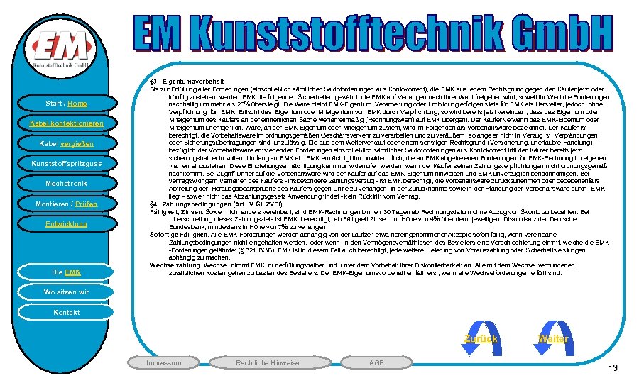 HB Start / Home Kabel konfektionieren Kabel vergießen Kunststoffspritzguss Mechatronik Montieren / Prüfen Entwicklung