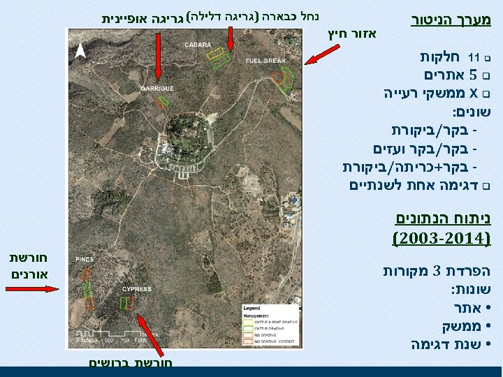  מערך הניטור אזור חיץ נחל כבארה )גריגה דלילה( גריגה אופיינית 11 q חלקות