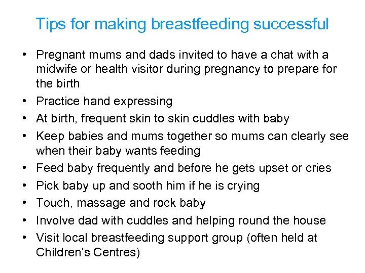 Tips for making breastfeeding successful • Pregnant mums and dads invited to have a