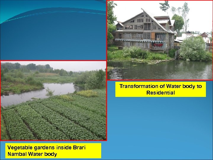 Transformation of Water body to Residential Vegetable gardens inside Brari Nambal Water body 