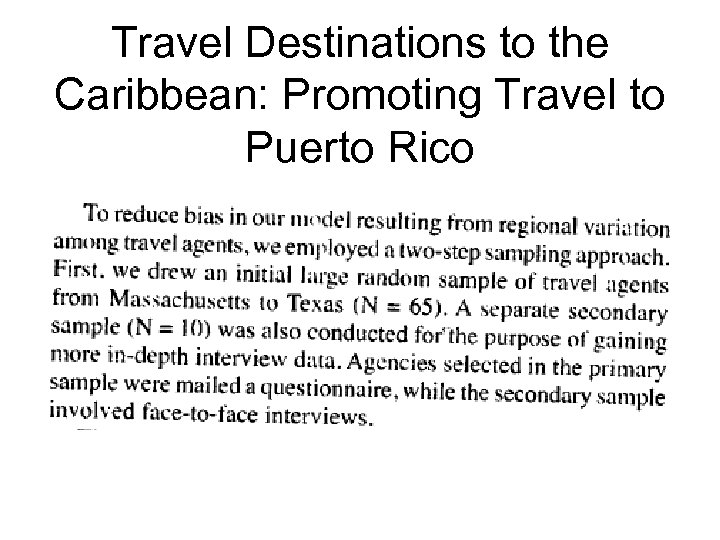 Travel Destinations to the Caribbean: Promoting Travel to Puerto Rico 