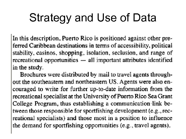 Strategy and Use of Data 