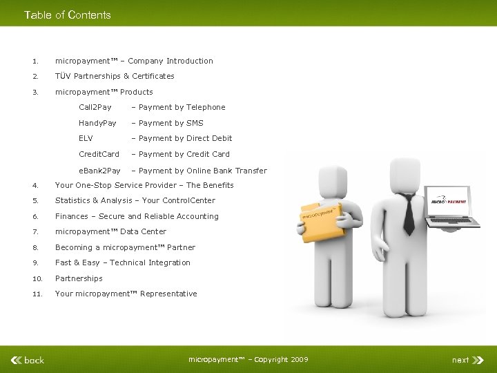 Table of Contents 1. micropayment™ – Company Introduction 2. TÜV Partnerships & Certificates 3.