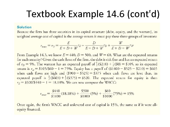 Textbook Example 14. 6 (cont'd) 