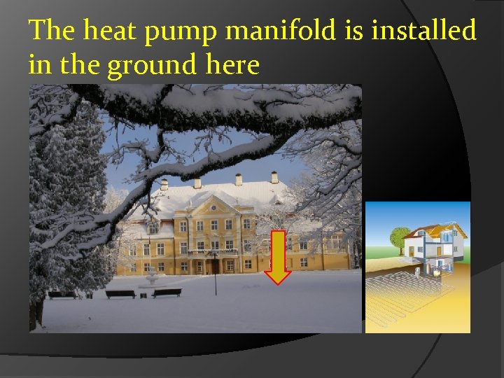 The heat pump manifold is installed in the ground here 
