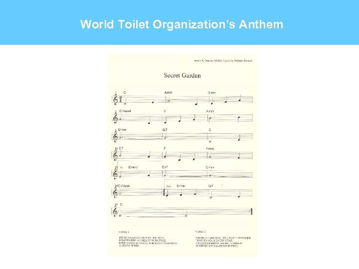 World Toilet Organization’s Anthem 