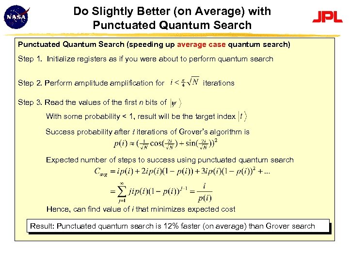 Do Slightly Better (on Average) with Punctuated Quantum Search (speeding up average case quantum