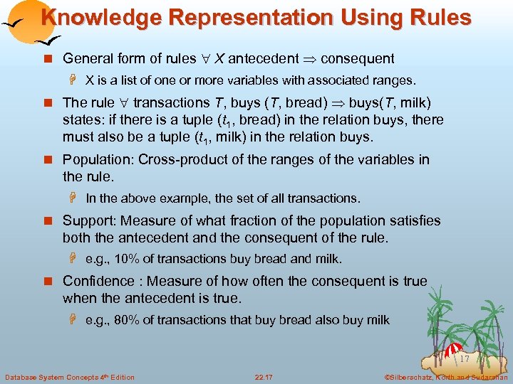 Knowledge Representation Using Rules n General form of rules X antecedent consequent H X