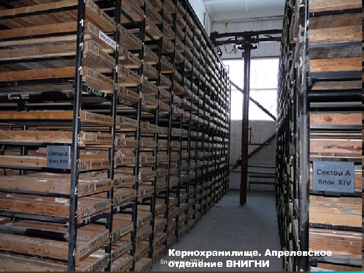Кернохранилище. Апрелевское 8 л-поиски-2014 отделение ВНИГНИ 16 
