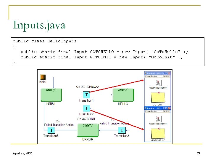 Inputs. java public class Hello. Inputs { public static final Input GOTOHELLO = new