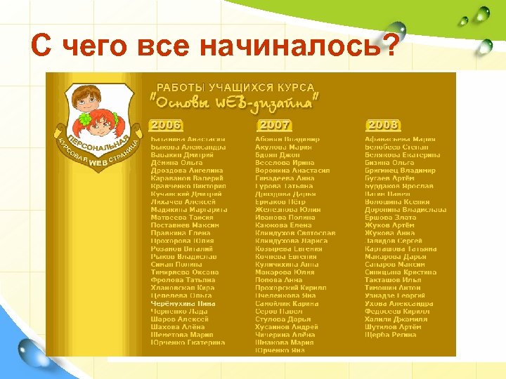 С чего все начиналось? 