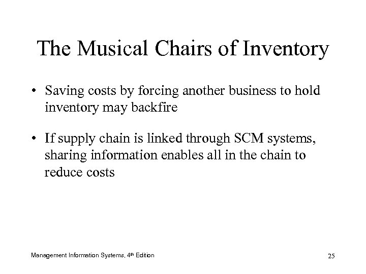 The Musical Chairs of Inventory • Saving costs by forcing another business to hold
