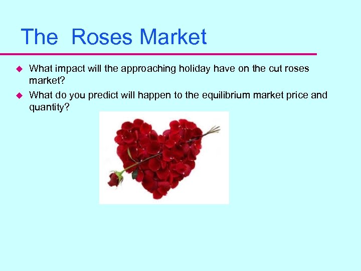 The Roses Market u u What impact will the approaching holiday have on the