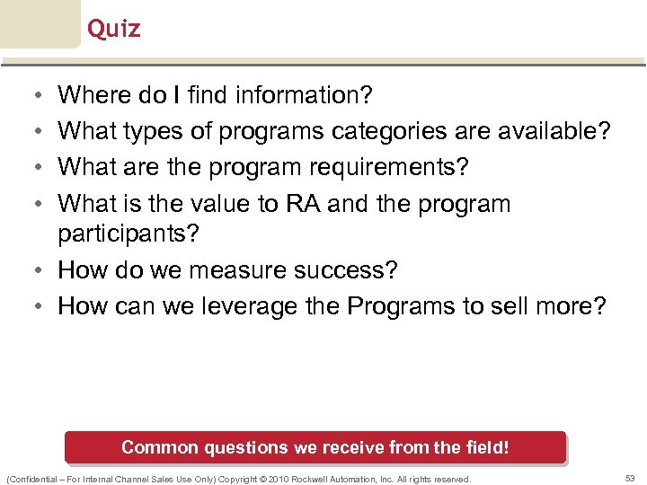 Quiz • • Where do I find information? What types of programs categories are