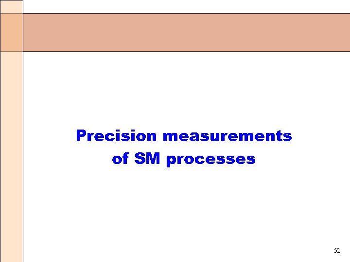 Precision measurements of SM processes 52 