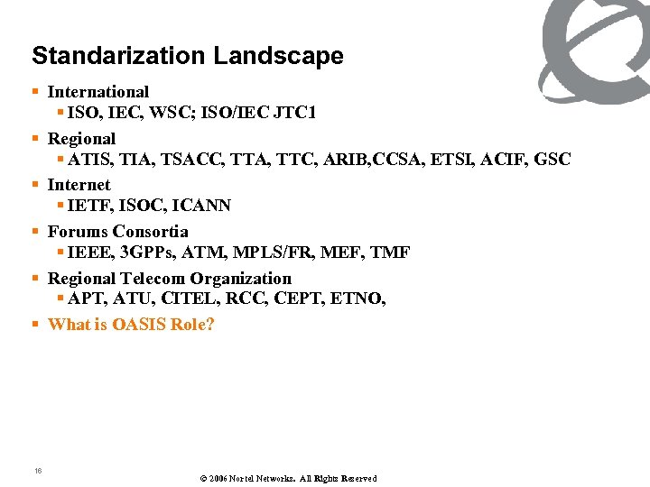 Standarization Landscape § International § ISO, IEC, WSC; ISO/IEC JTC 1 § Regional §