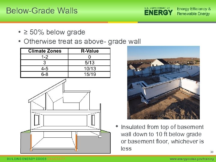 Below-Grade Walls • ≥ 50% below grade • Otherwise treat as above- grade wall