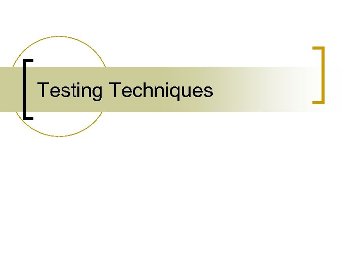 Testing Techniques 