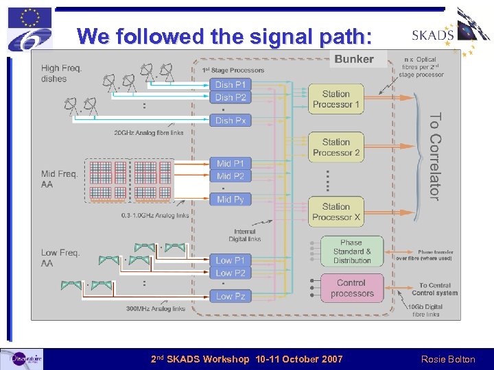 We followed the signal path: 2 nd SKADS Workshop 10 -11 October 2007 Rosie