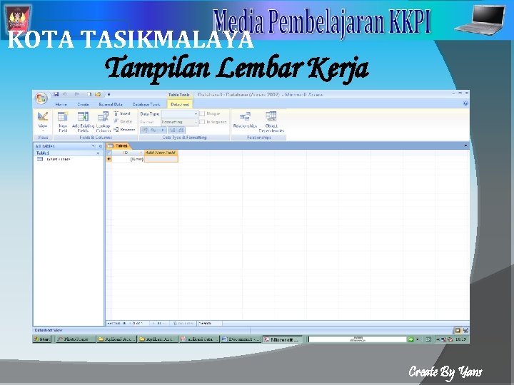 2 KOTA TASIKMALAYA Tampilan Lembar Kerja Create By Yans 