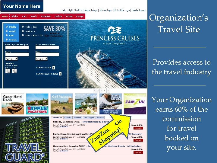 Your Name Here Organization’s Travel Site Provides access to the travel industry uu i