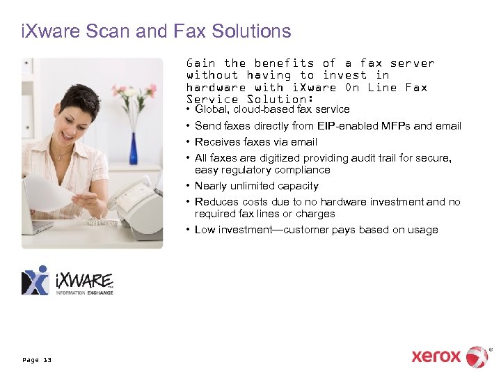 i. Xware Scan and Fax Solutions Gain the benefits of a fax server without