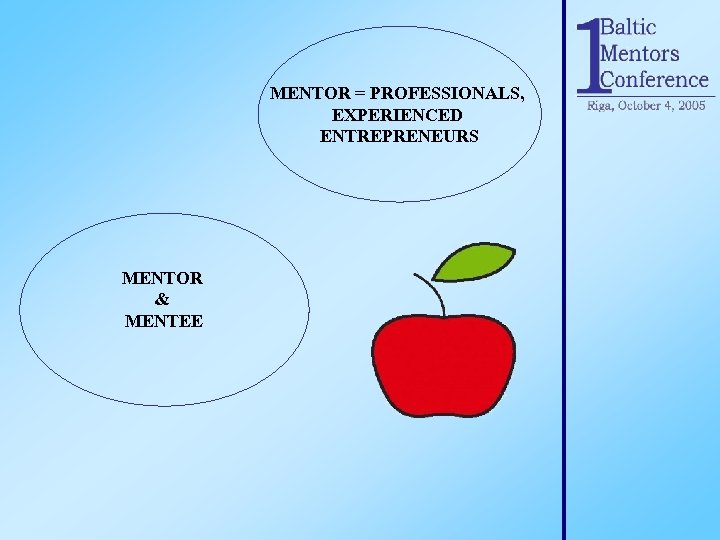 MENTOR = PROFESSIONALS, EXPERIENCED ENTREPRENEURS MENTOR & MENTEE 