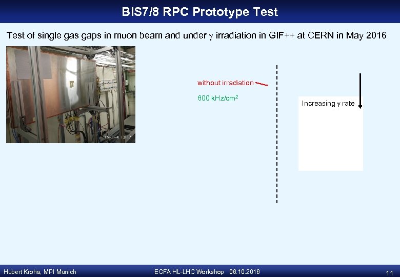BIS 7/8 RPC Prototype Test of single gas gaps in muon beam and under