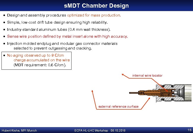 s. MDT Chamber Design and assembly procedures optimized for mass production. Simple, low-cost drift