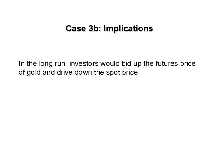 Case 3 b: Implications In the long run, investors would bid up the futures