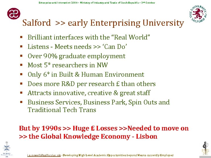 Enterprise and Innovation 2006 – Ministry of Industry and Trade of Czech Republic –