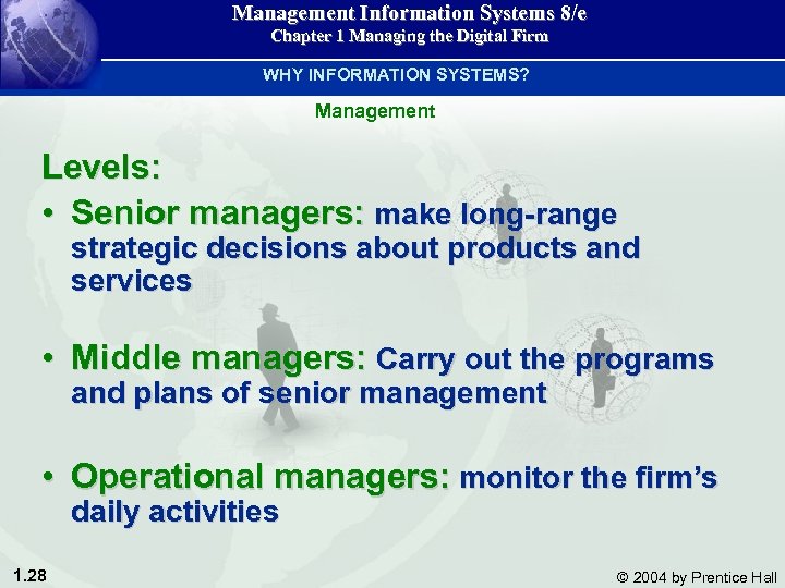 Management Information Systems 8/e Chapter 1 Managing the Digital Firm WHY INFORMATION SYSTEMS? Management
