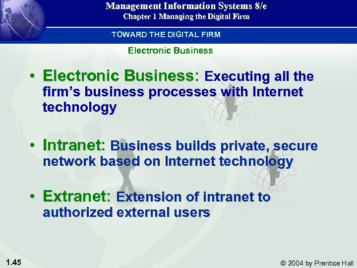Management Information Systems 8/e Chapter 1 Managing the Digital Firm TOWARD THE DIGITAL FIRM
