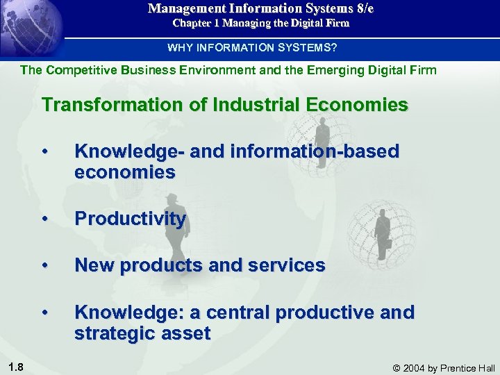 Management Information Systems 8/e Chapter 1 Managing the Digital Firm WHY INFORMATION SYSTEMS? The