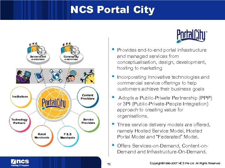 NCS Portal City § § Incorporating innovative technologies and commercial service offerings to help