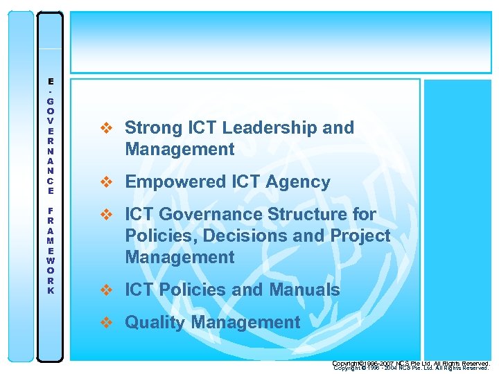 E G O V E R N A N C E F R A