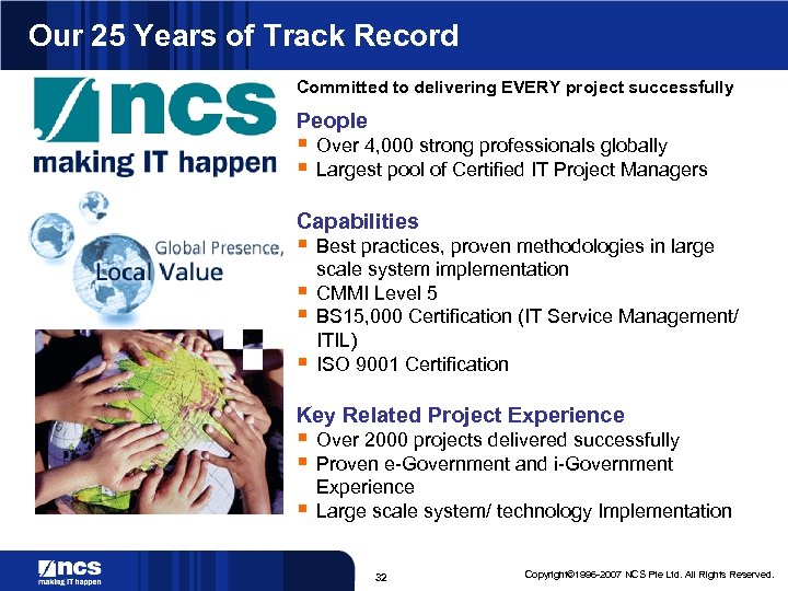 Our 25 Years of Track Record Committed to delivering EVERY project successfully People §
