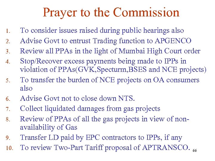 Prayer to the Commission 1. 2. 3. 4. 5. 6. 7. 8. 9. 10.