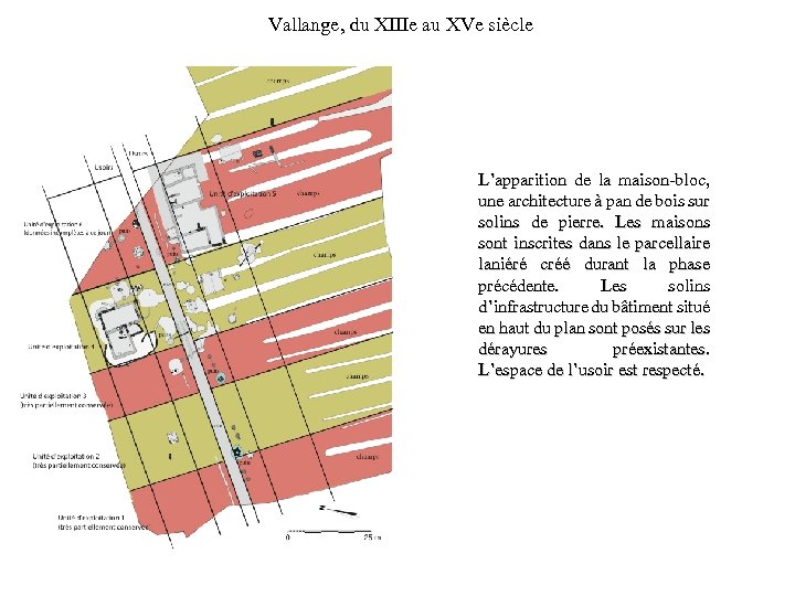 Vallange, du XIIIe au XVe siècle L’apparition de la maison-bloc, une architecture à pan