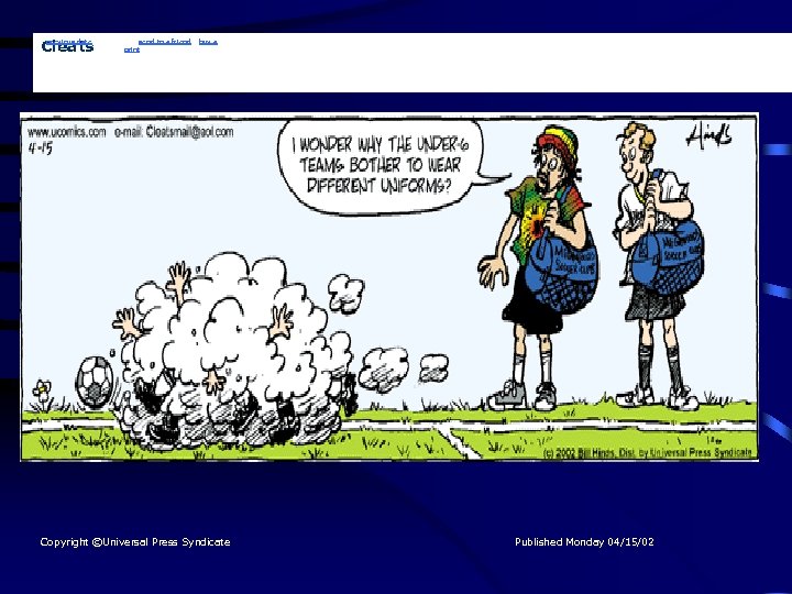 Cleats previous date | next date | send to a friend | buy a