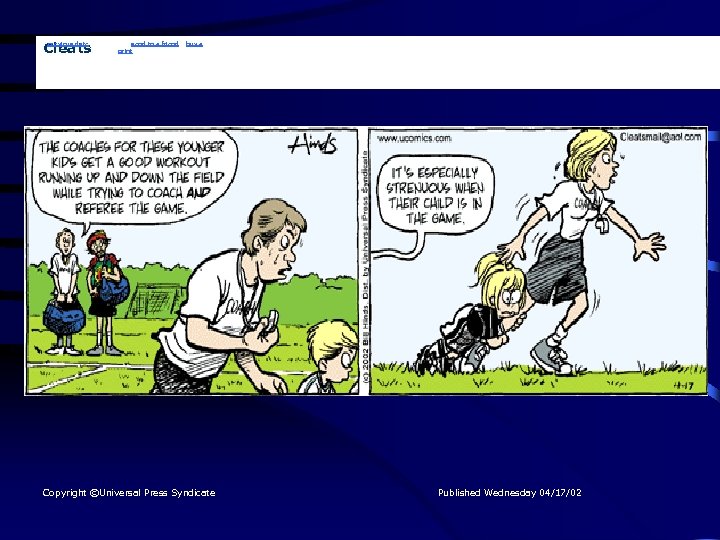 Cleats previous date | next date | send to a friend | buy a