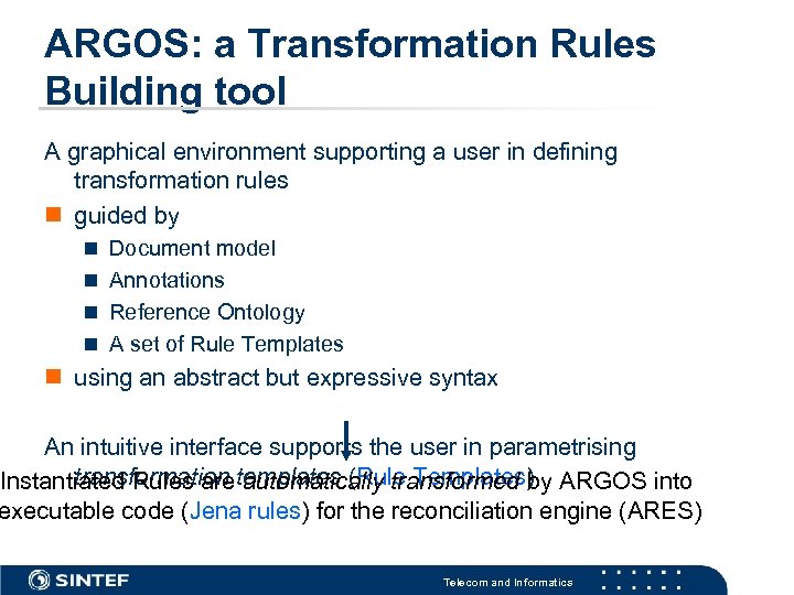 ARGOS: a Transformation Rules Building tool A graphical environment supporting a user in defining