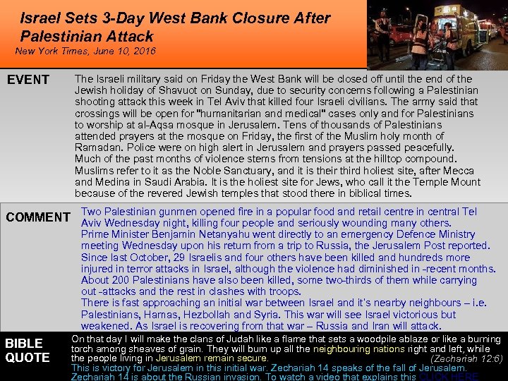 Israel Sets 3 -Day West Bank Closure After Palestinian Attack New York Times, June