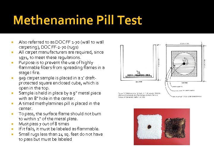 Methenamine Pill Test Also referred to as DOC FF 1 -70 (wall to wall